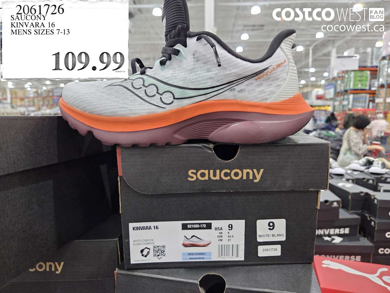2061726 SAUCONY KINVARA 16 MENS SIZES 7-13 $109.99