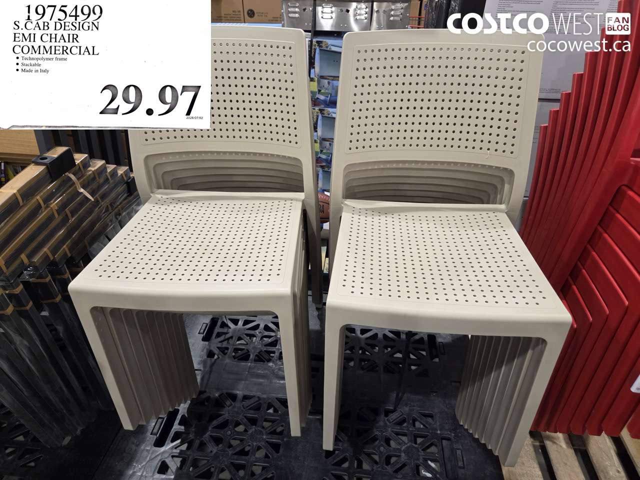 1975499 S.CAB DESIGN EMI CHAIR COMMERCIAL $29.97