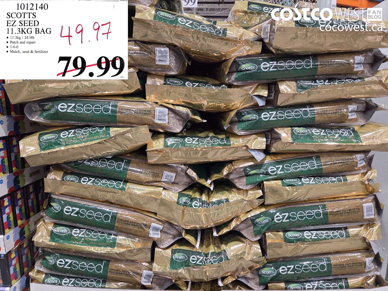 1012140 SCOTTS EZ SEED 11.3KG BAG $49.97