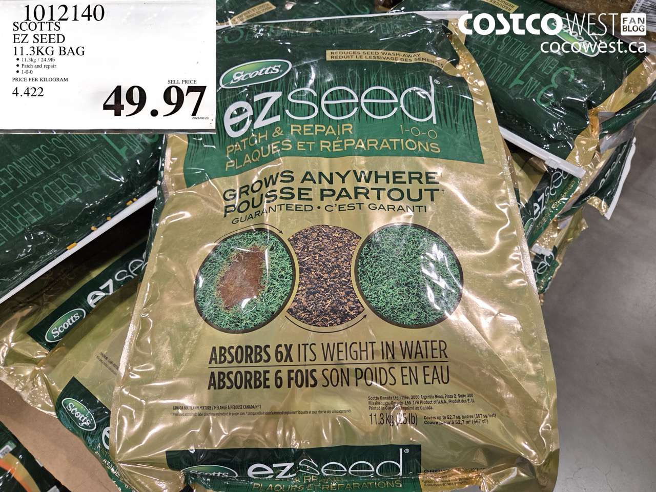 1012140 SCOTTS EZ SEED 11.3KG BAG $49.97