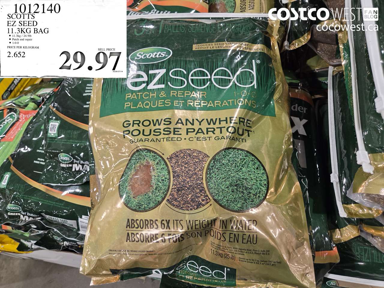 1012140 SCOTTS EZ SEED 11.3KG BAG $29.97