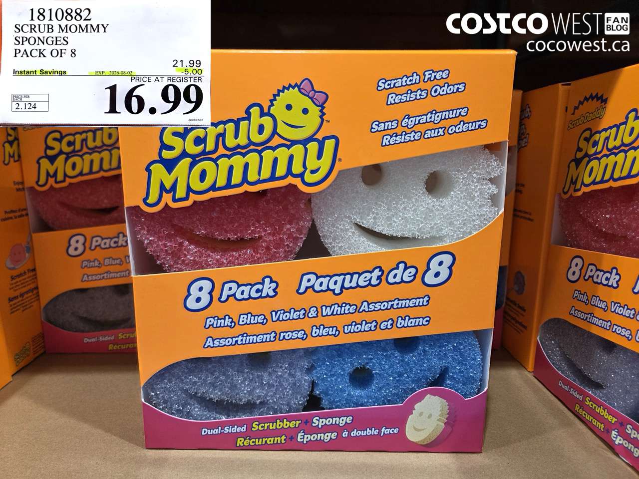 1810882 SCRUB MOMMY SPONGES PACK OF 8 ($5.00 INSTANT SAVINGS EXPIRES ON 2026-08-02) $16.99
