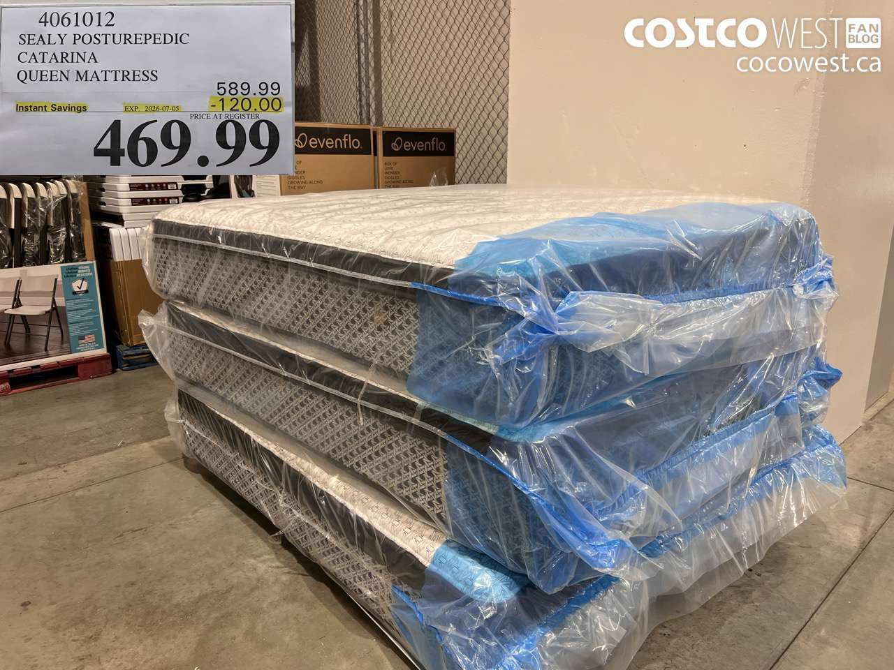 4061012 SEALY POSTUREPEDIC CATARINA QUEEN MATTRESS ($120.00 INSTANT SAVINGS EXPIRES ON 2026-07-05) $469.99