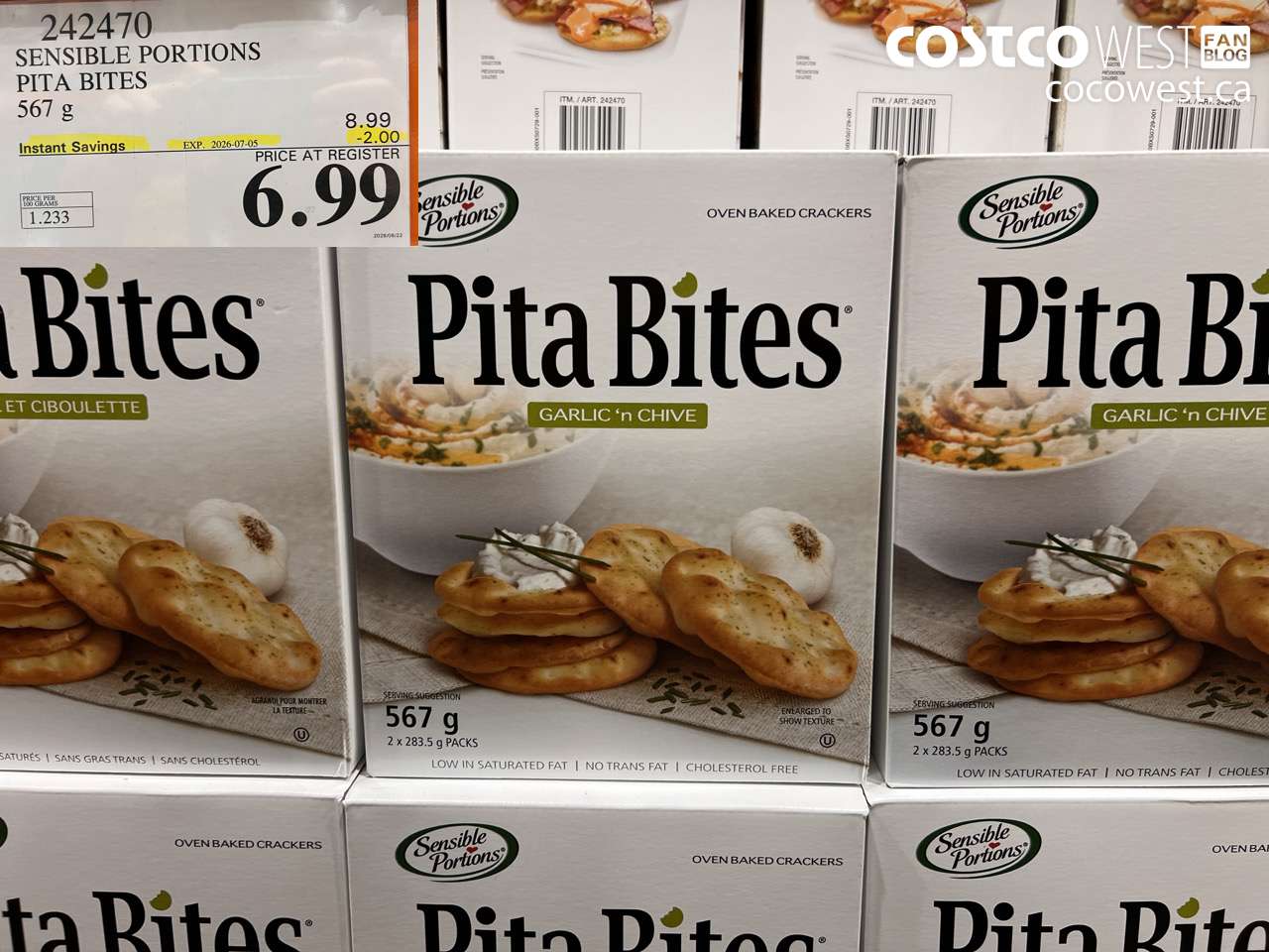 242470 SENSIBLE PORTIONS PITA BITES 567 G ($2.00 INSTANT SAVINGS EXPIRES ON 2026-07-05) $6.99