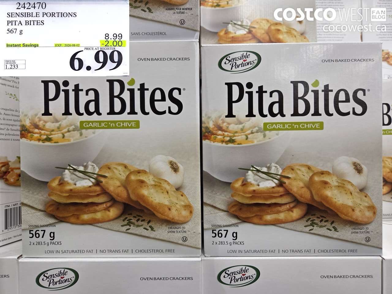 242470 SENSIBLE PORTIONS PITA BITES 567 G ($2.00 INSTANT SAVINGS EXPIRES ON 2026-08-02) $6.99