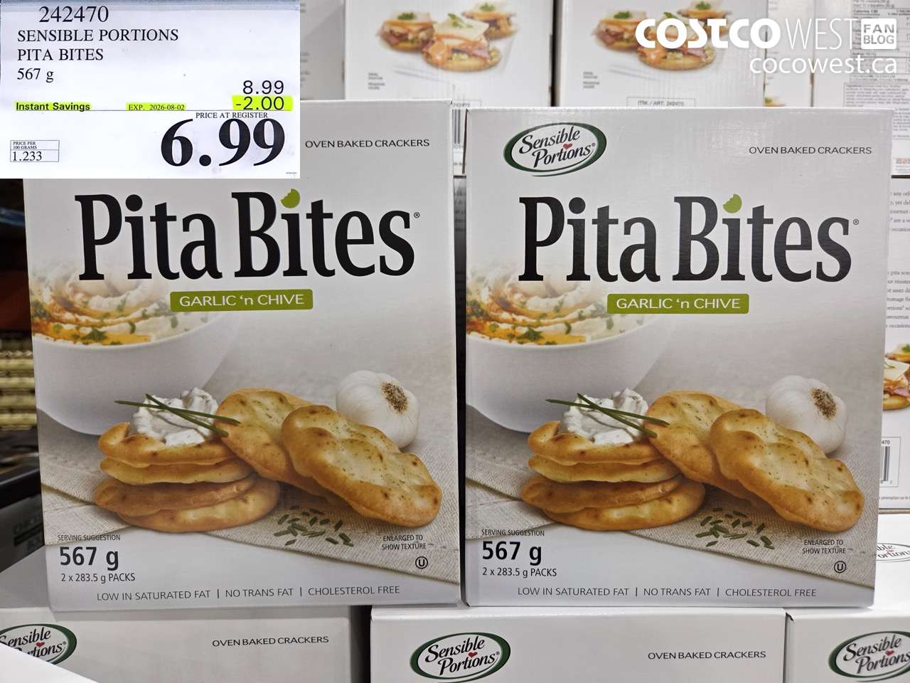 242470 SENSIBLE PORTIONS PITA BITES 567 G ($2.00 INSTANT SAVINGS EXPIRES ON 2026-08-02) $6.99