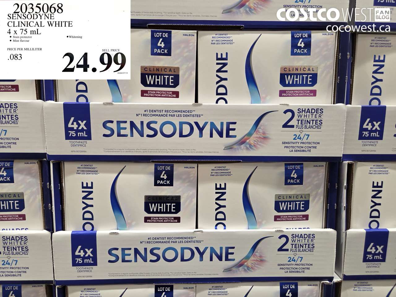 2035068 SENSODYNE CLINICAL WHITE 4 X 75 ML $24.99