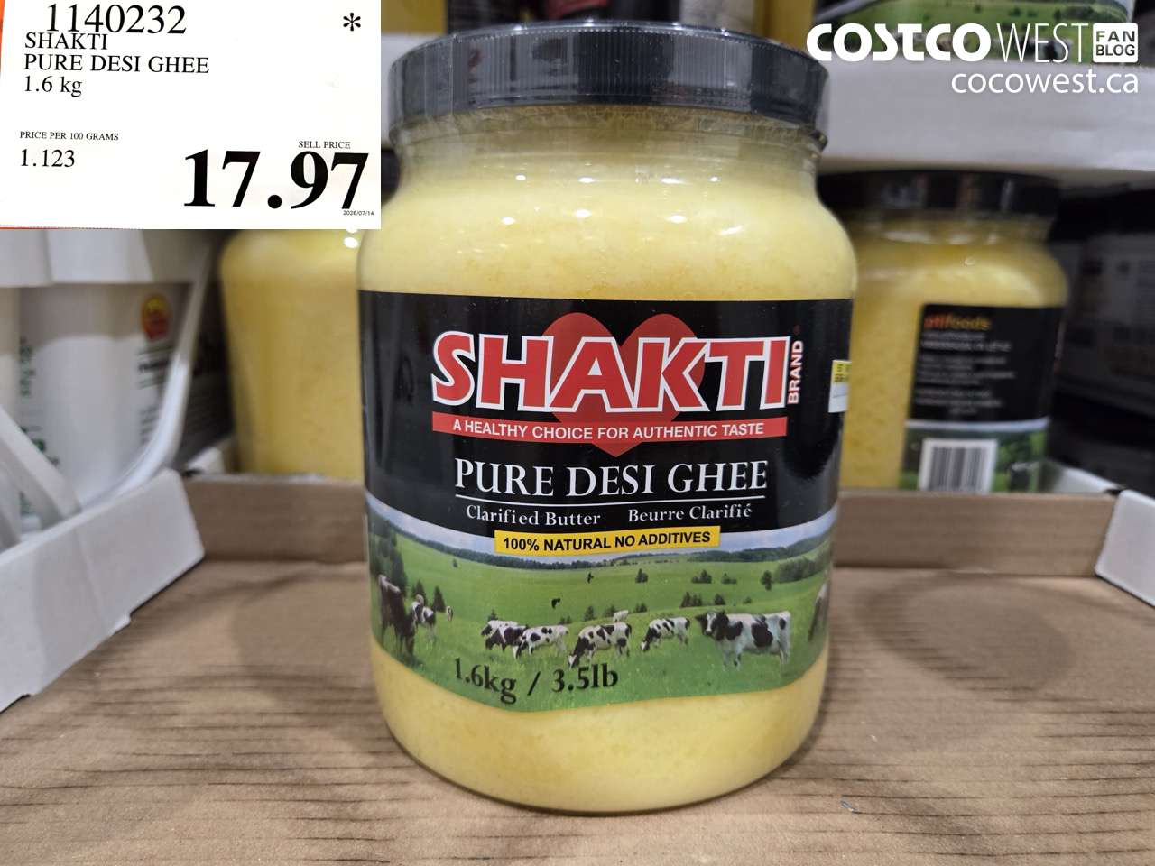 1140232 SHAKTI PURE DESI GHEE 1.6 KG $17.97