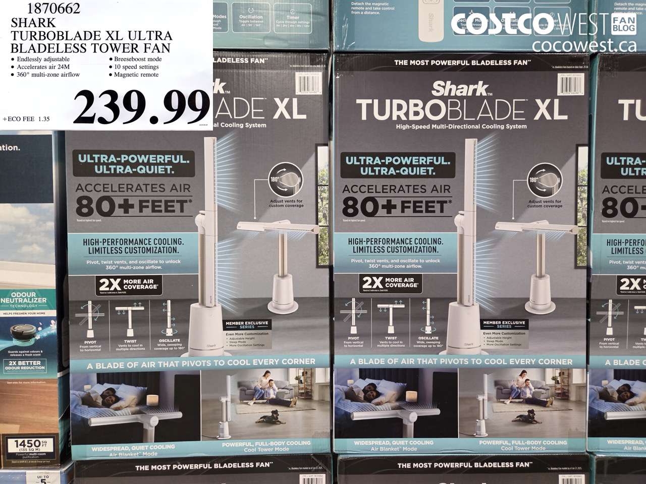 1870662 SHARK TURBOBLADE XL ULTRA BLADELESS TOWER FAN $239.99