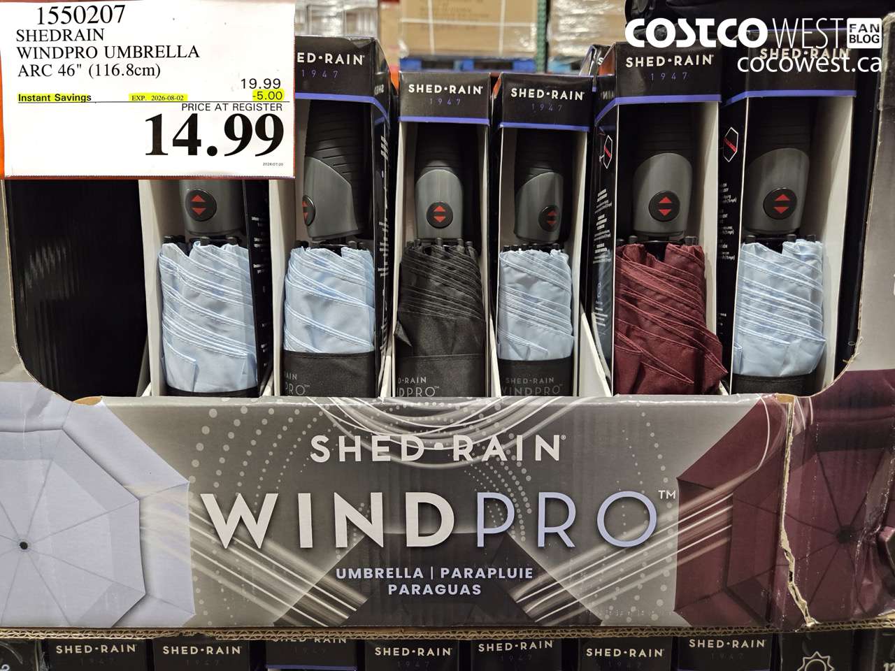 1550207 SHEDRAIN WINDPRO UMBRELLA ARC 46