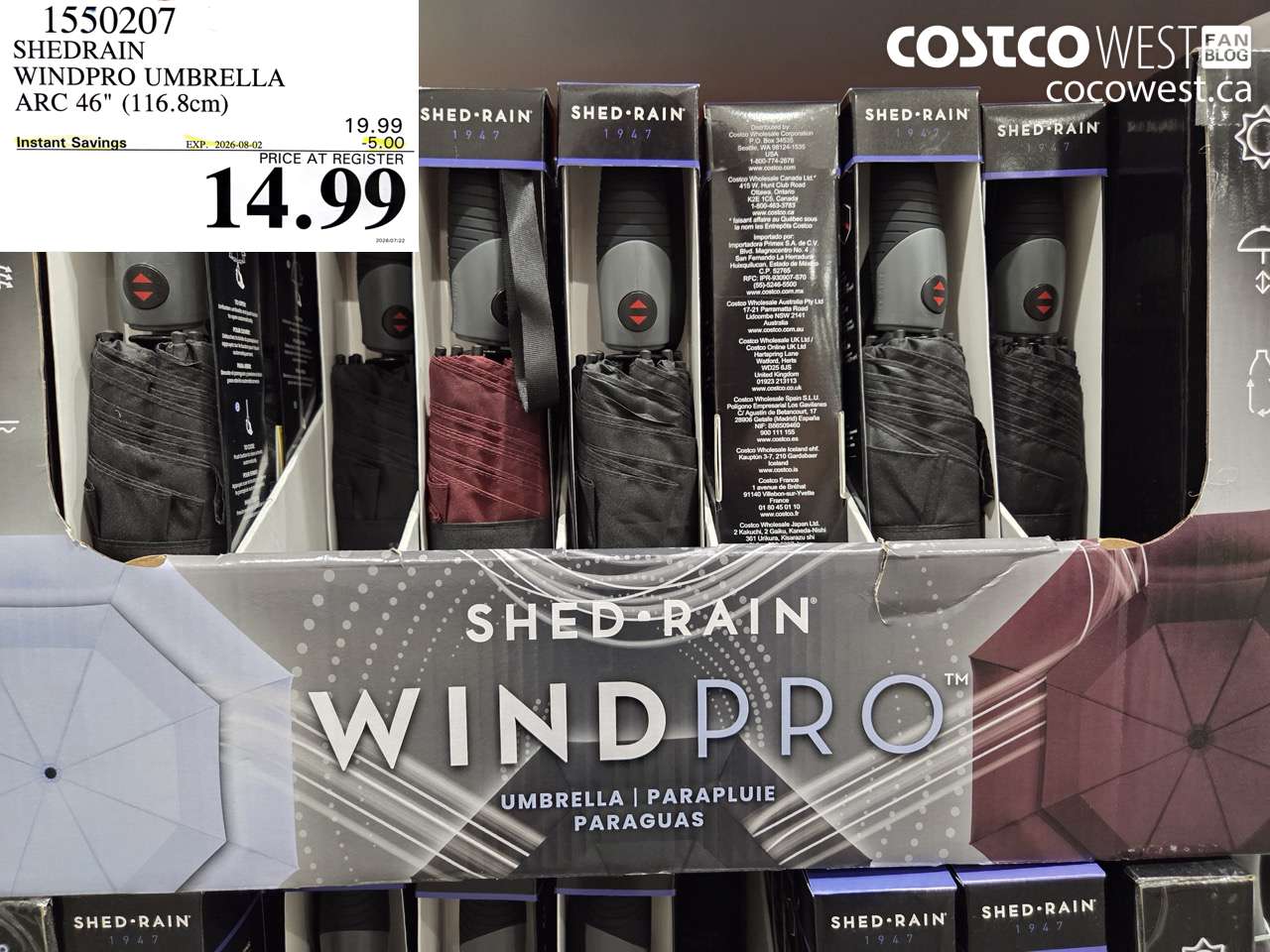 1550207 SHEDRAIN WINDPRO UMBRELLA ARC 46
