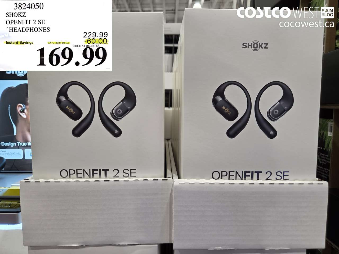 3824050 SHOKZ OPENFIT 2 SE HEADPHONES ($60.00 INSTANT SAVINGS EXPIRES ON 2026-08-02) $169.99