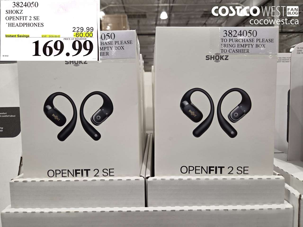 3824050 SHOKZ OPENFIT 2 SE HEADPHONES ($60.00 INSTANT SAVINGS EXPIRES ON 2026-08-02) $169.99
