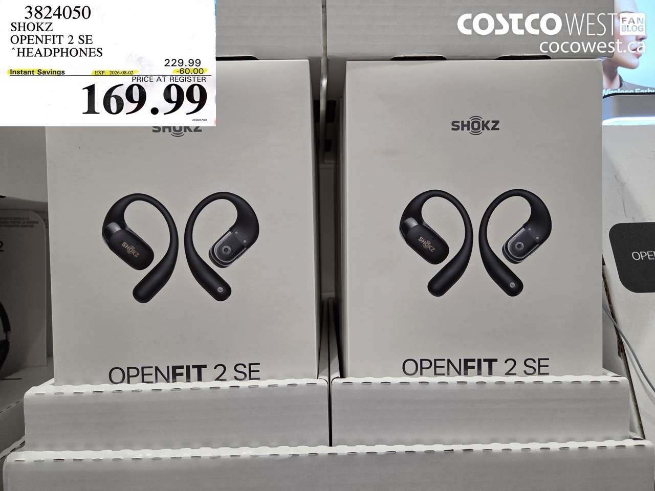 3824050 SHOKZ OPENFIT 2 SE HEADPHONES ($60.00 INSTANT SAVINGS EXPIRES ON 2026-08-02) $169.99