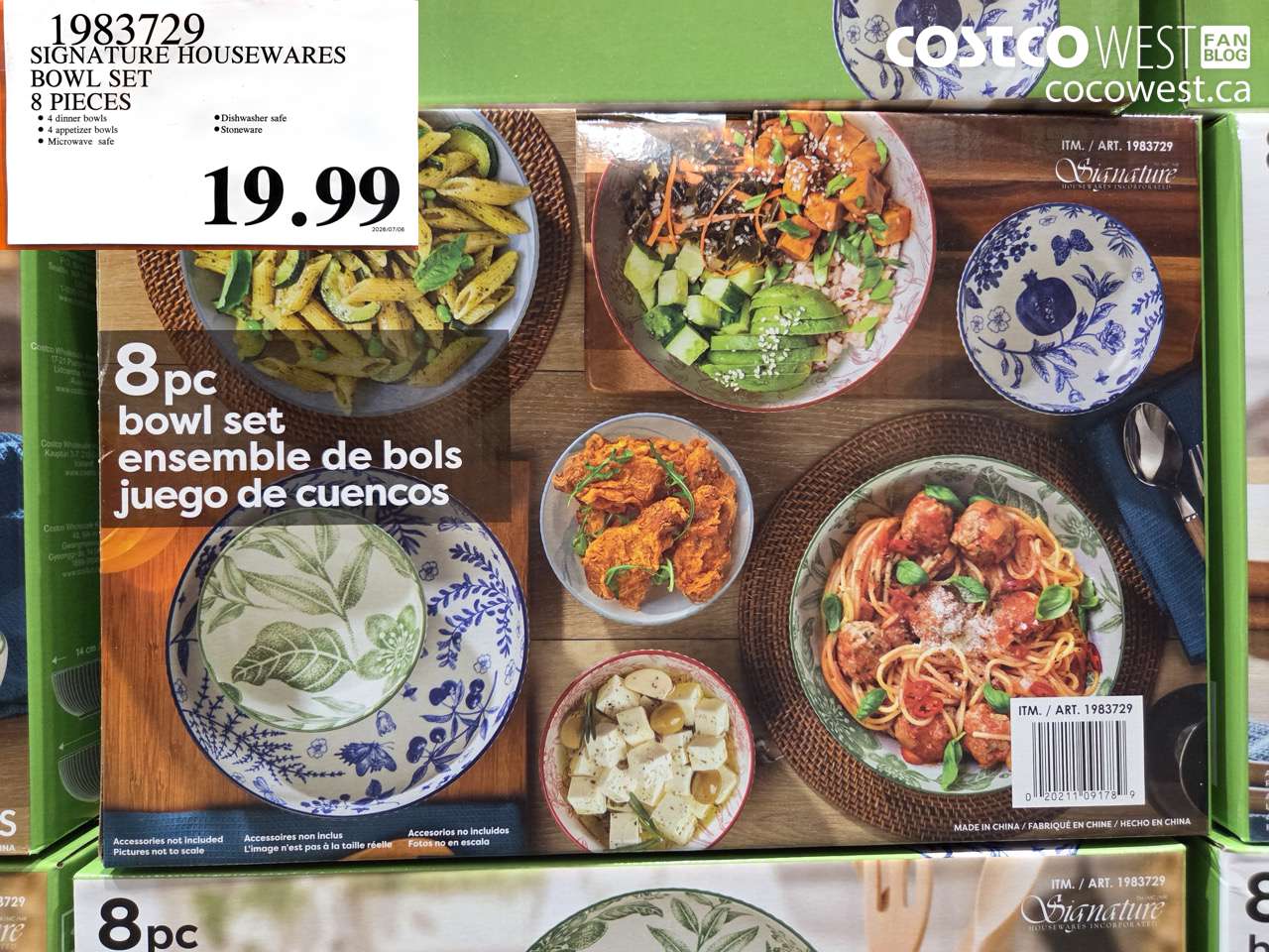 1983729 SIGNATURE HOUSEWARES BOWL SET 8 PIECES $19.99