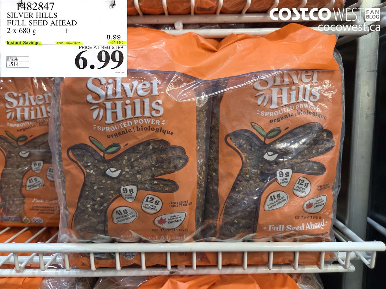 1482847 SILVER HILLS FULL SEED AHEAD 2 X 680 G ($2.00 INSTANT SAVINGS EXPIRES ON 2026-08-02) $6.99