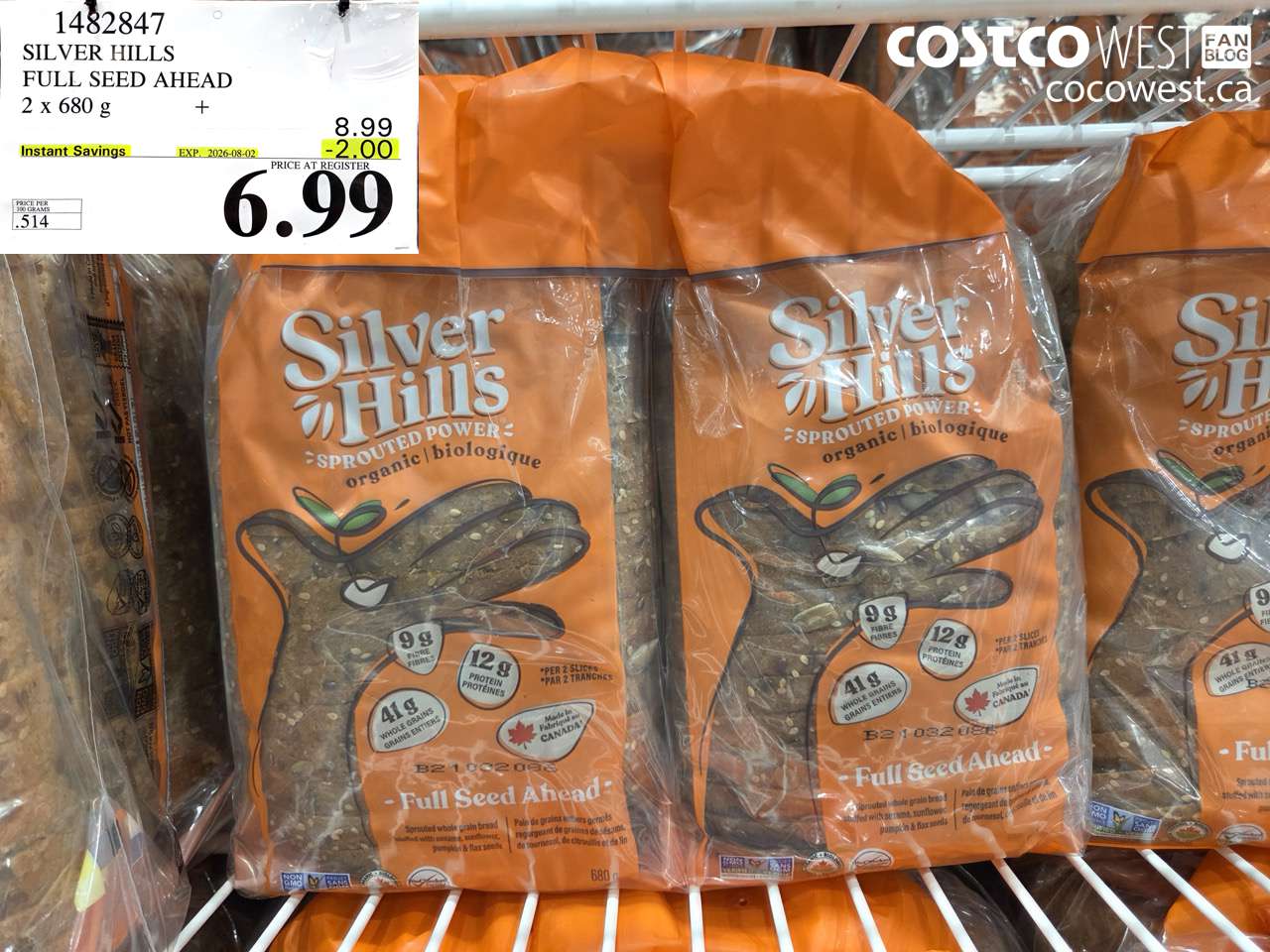 1482847 SILVER HILLS FULL SEED AHEAD 2 X 680 G ($2.00 INSTANT SAVINGS EXPIRES ON 2026-08-02) $6.99