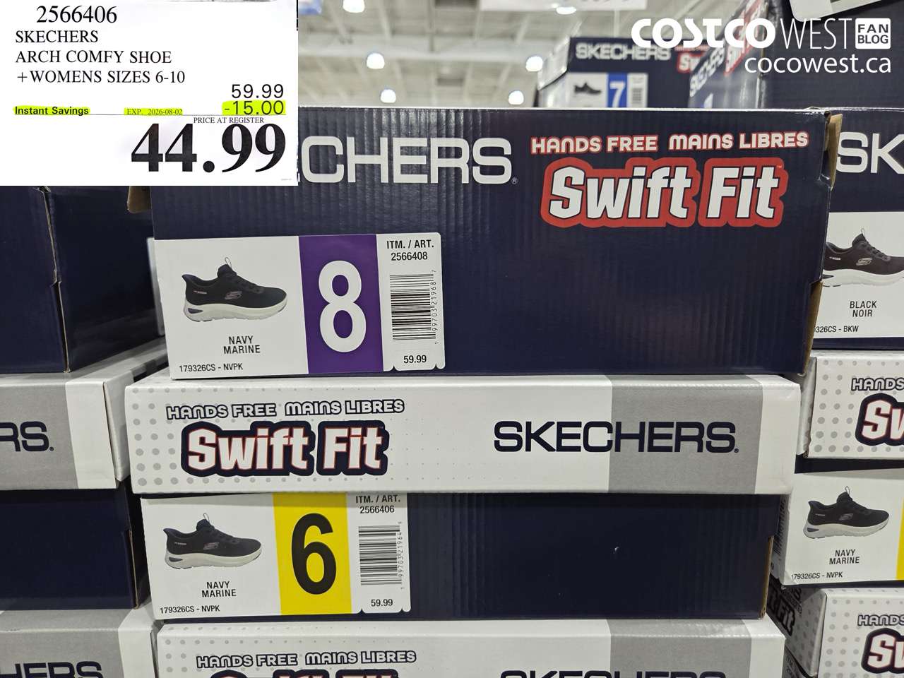 2566406 SKECHERS ARCH COMFY SHOE WOMENS SIZES 6-10 ($15.00 INSTANT SAVINGS EXPIRES ON 2026-08-02) $44.99