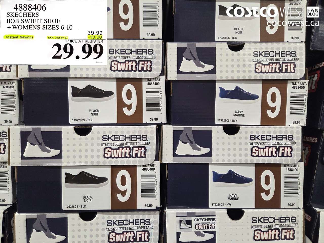 4888406 SKECHERS BOB SWIFT SHOE WOMENS SIZES 6-10 ($10.00 INSTANT SAVINGS EXPIRES ON 2026-07-19) $29.99