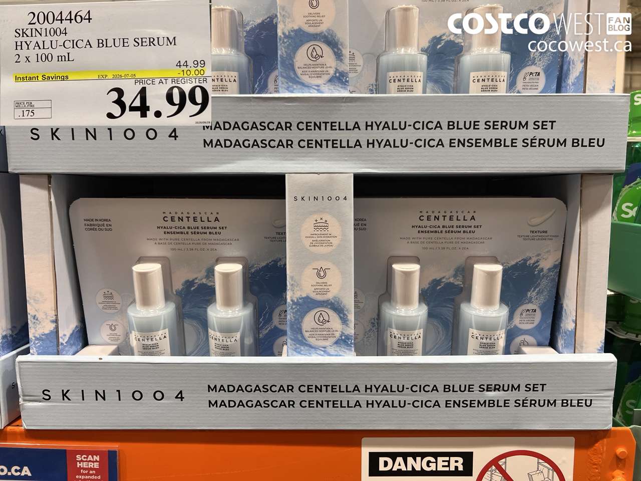 2004464 SKIN1004 HYALU-CICA BLUE SERUM 2 X 100 ML ($10.00 INSTANT SAVINGS EXPIRES ON 2026-07-05) $34.99