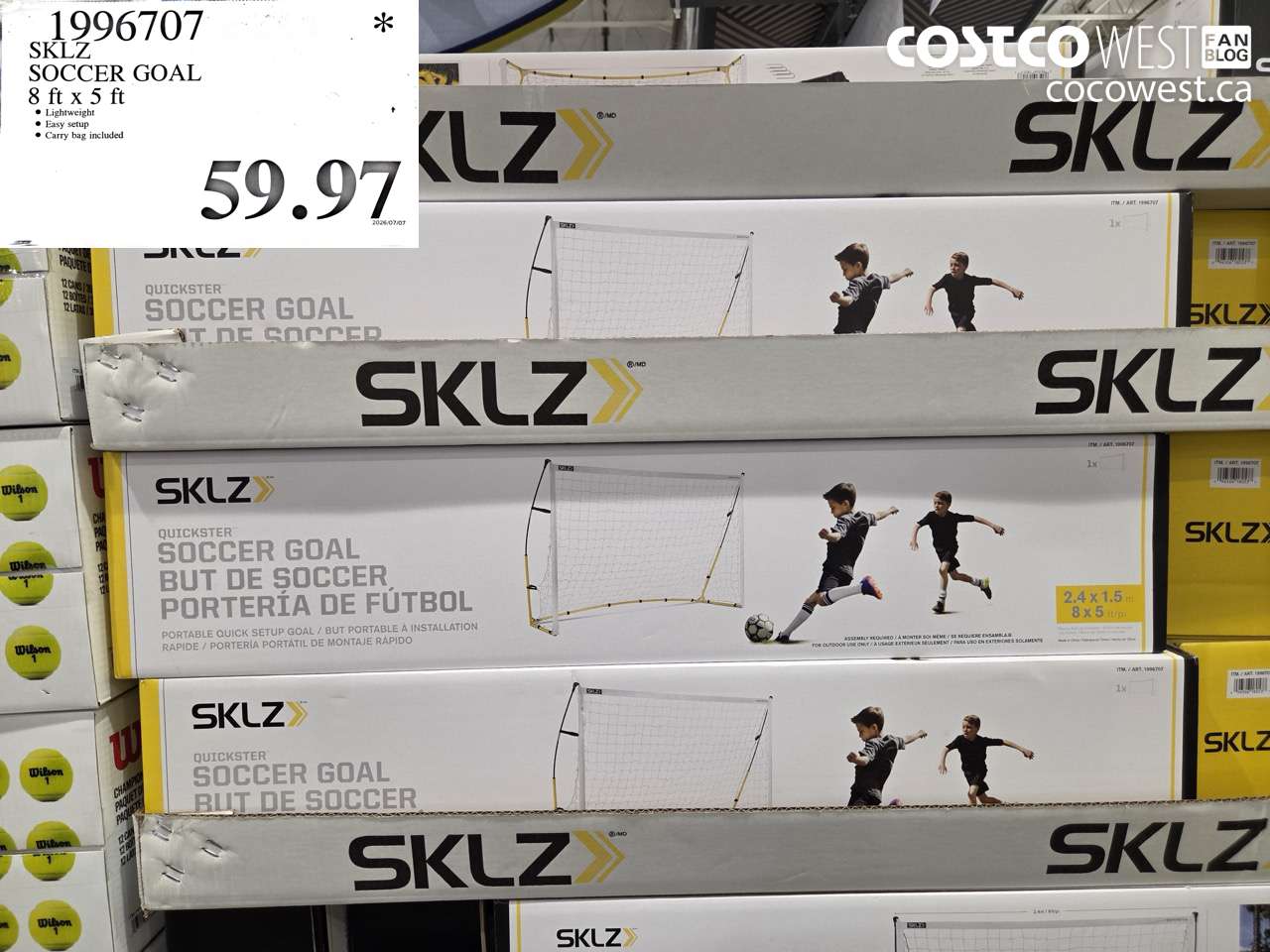 1996707 SKLZ SOCCER GOAL 8 FT X 5 FT $59.97