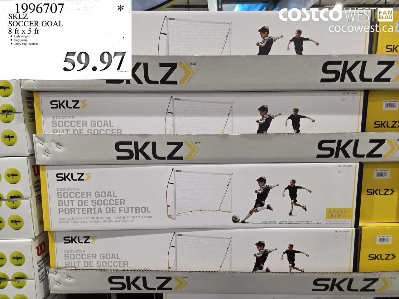 1996707 SKLZ SOCCER GOAL 8 FT X 5 FT $59.97