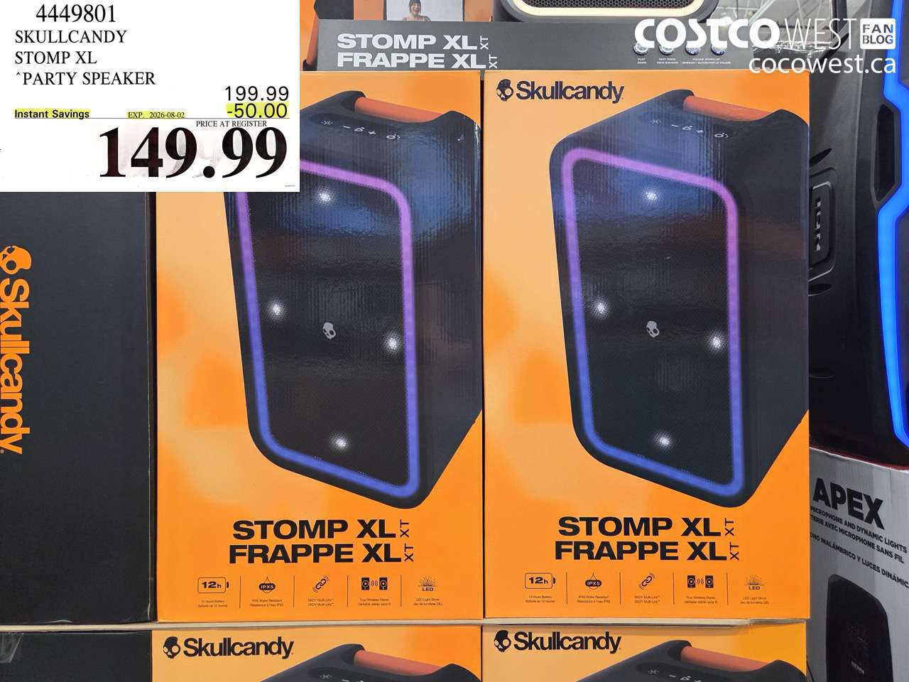 4449801 SKULLCANDY STOMP XL PARTY SPEAKER ($50.00 INSTANT SAVINGS EXPIRES ON 2026-08-02) $149.99