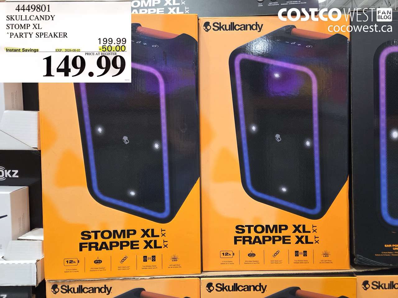 4449801 SKULLCANDY STOMP XL PARTY SPEAKER ($50.00 INSTANT SAVINGS EXPIRES ON 2026-08-02) $149.99