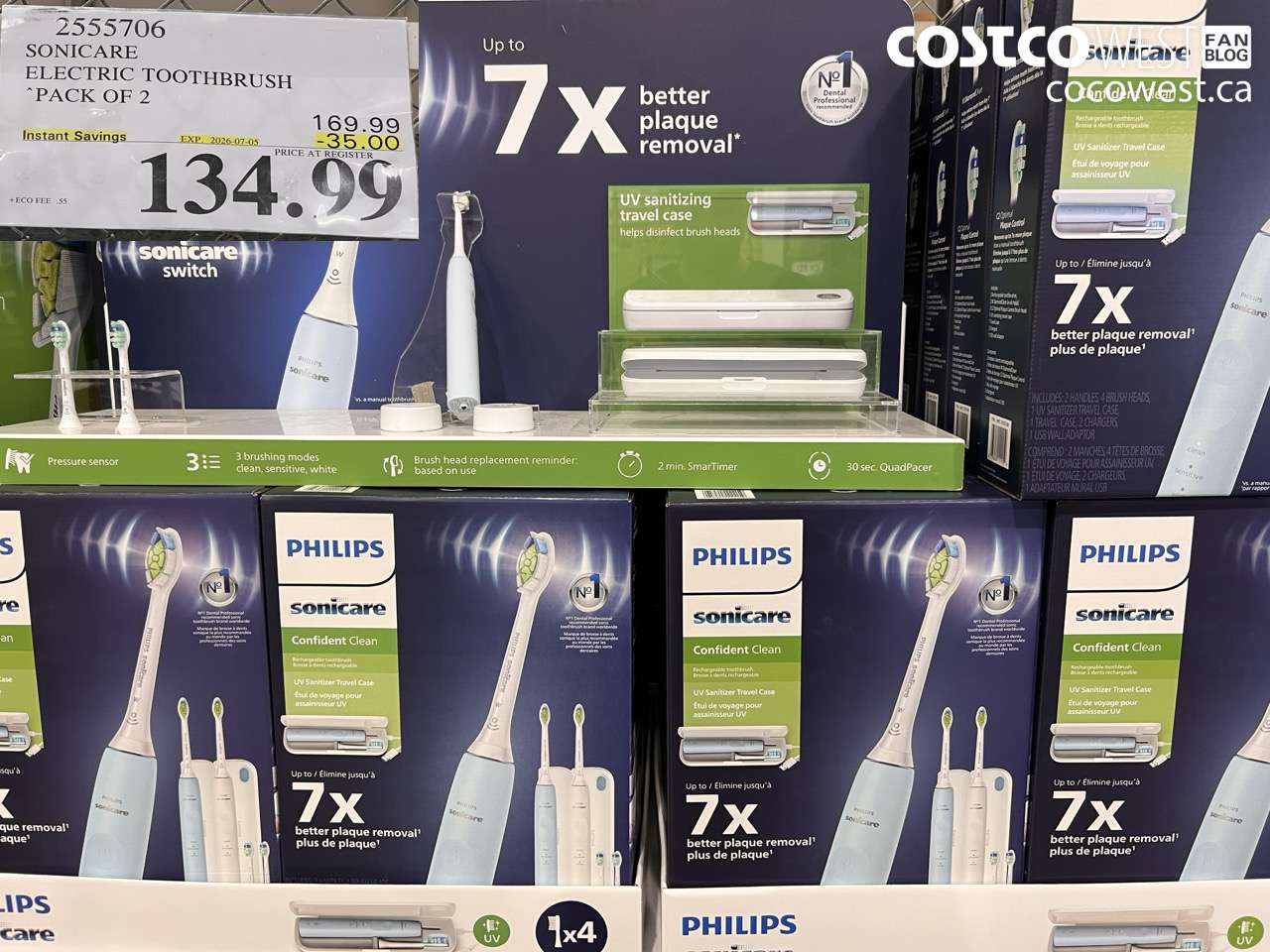 2555706 SONICARE ELECTRIC TOOTHBRUSH PACK OF 2 ($35.00 INSTANT SAVINGS EXPIRES ON 2026-07-05) $134.99