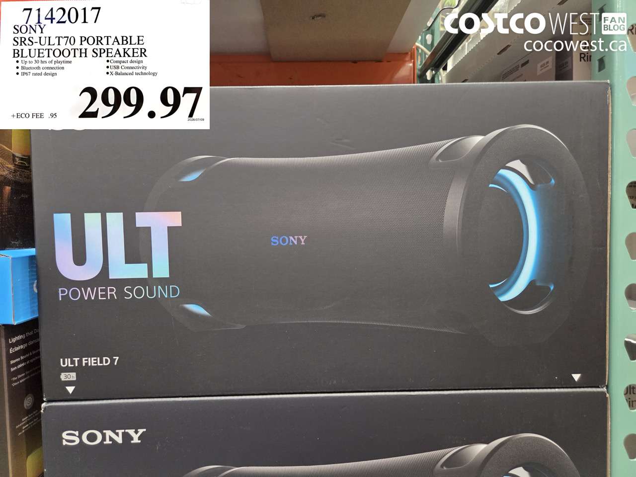 7142017 SONY SRS-ULT70 PORTABLE BLUETOOTH SPEAKER $299.97