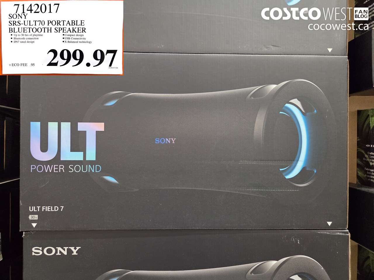 7142017 SONY SRS-ULT70 PORTABLE BLUETOOTH SPEAKER $299.97