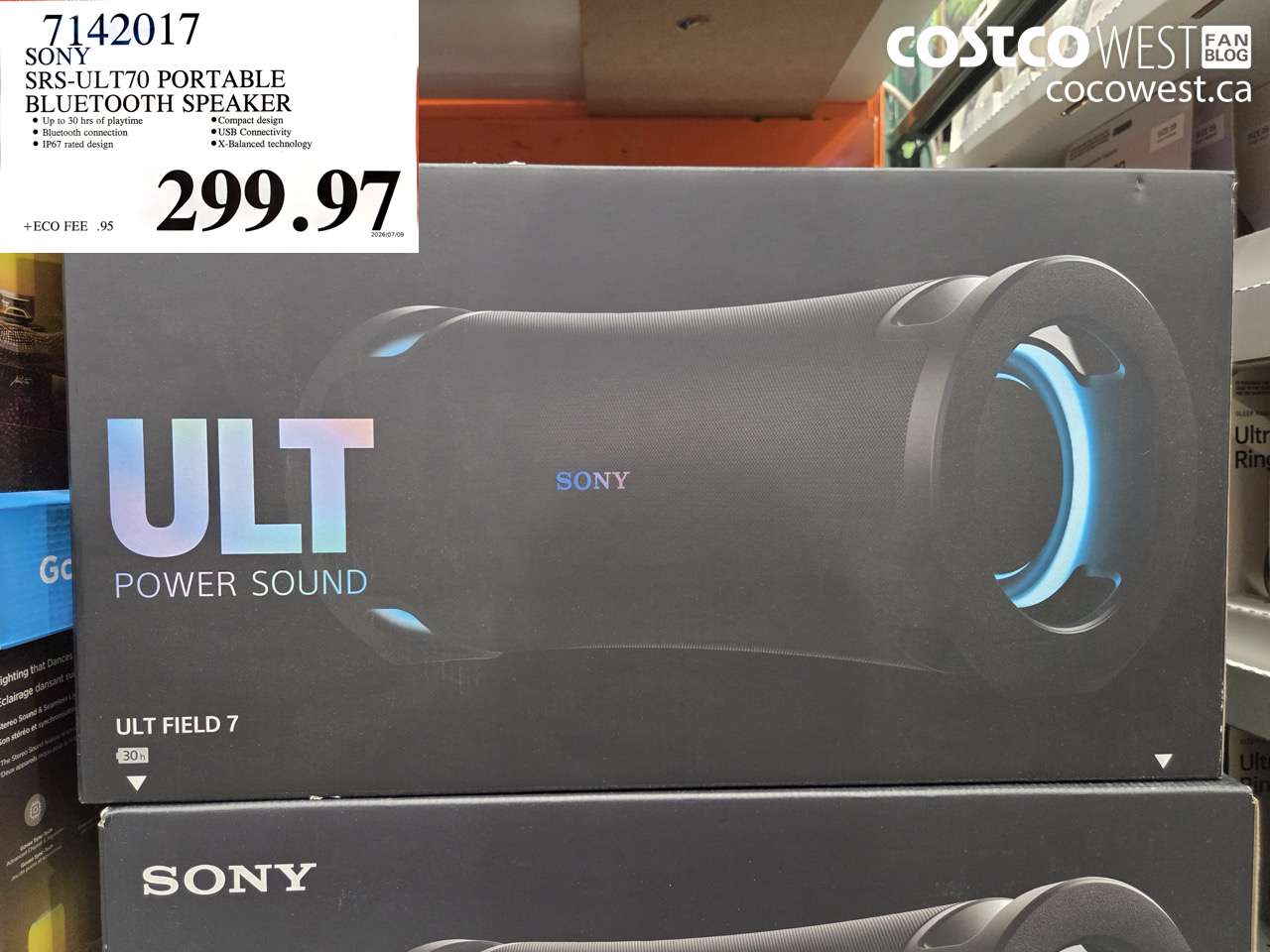 7142017 SONY SRS-ULT70 PORTABLE BLUETOOTH SPEAKER $299.97