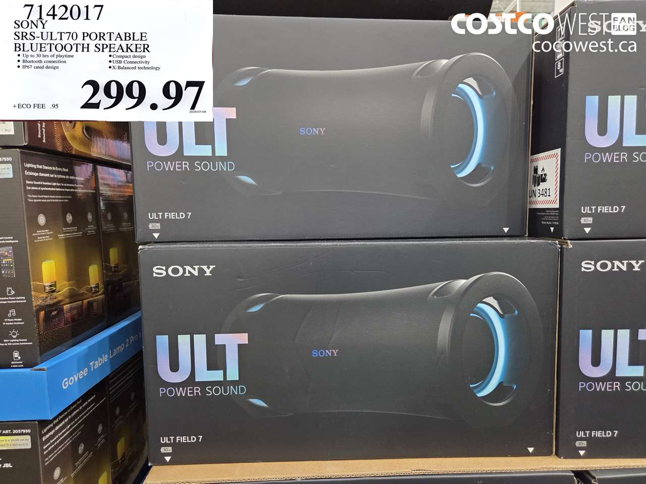 7142017 SONY SRS-ULT70 PORTABLE BLUETOOTH SPEAKER $299.97