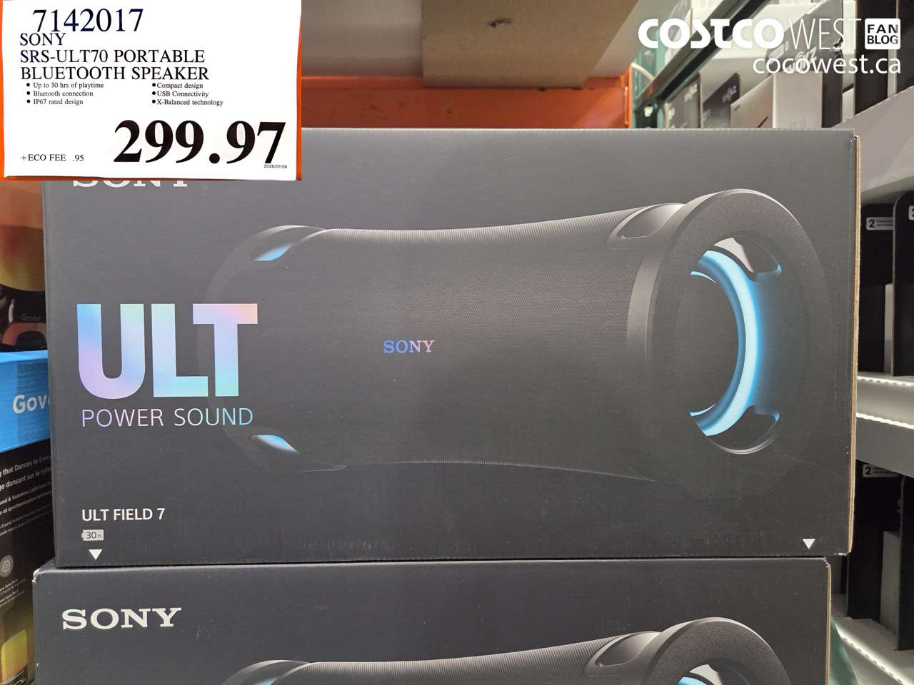 7142017 SONY SRS-ULT70 PORTABLE BLUETOOTH SPEAKER $299.97