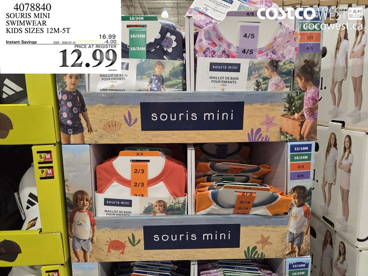 4078840 SOURIS MINI SWIMWEAR KIDS SIZES 12M-5T ($4.00 INSTANT SAVINGS EXPIRES ON 2026-07-12) $12.99