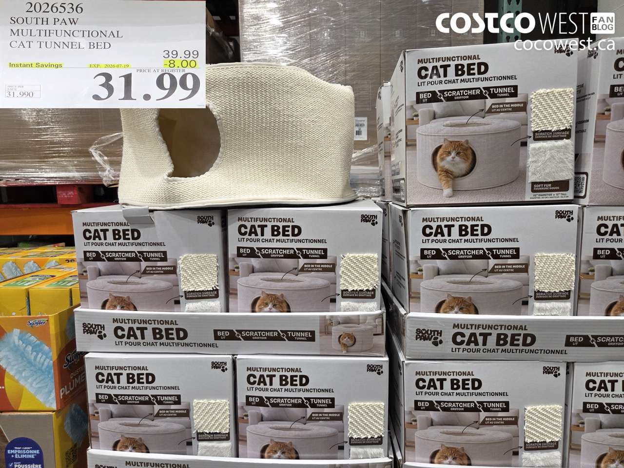 2026536 SOUTH PAW MULTIFUNCTIONAL CAT TUNNEL BED ($8.00 INSTANT SAVINGS EXPIRES ON 2026-07-19) $31.99