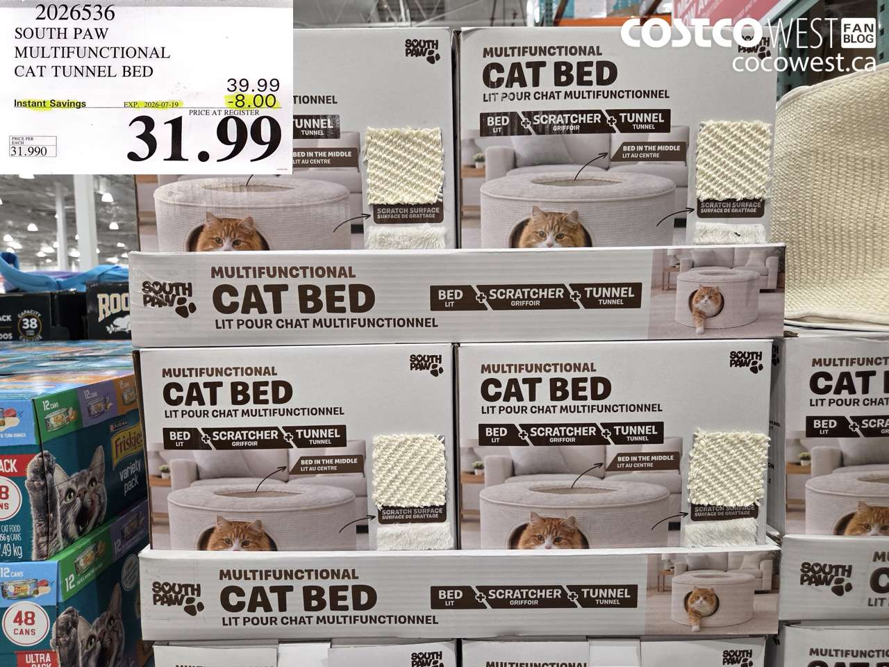 2026536 SOUTH PAW MULTIFUNCTIONAL CAT TUNNEL BED ($8.00 INSTANT SAVINGS EXPIRES ON 2026-07-19) $31.99