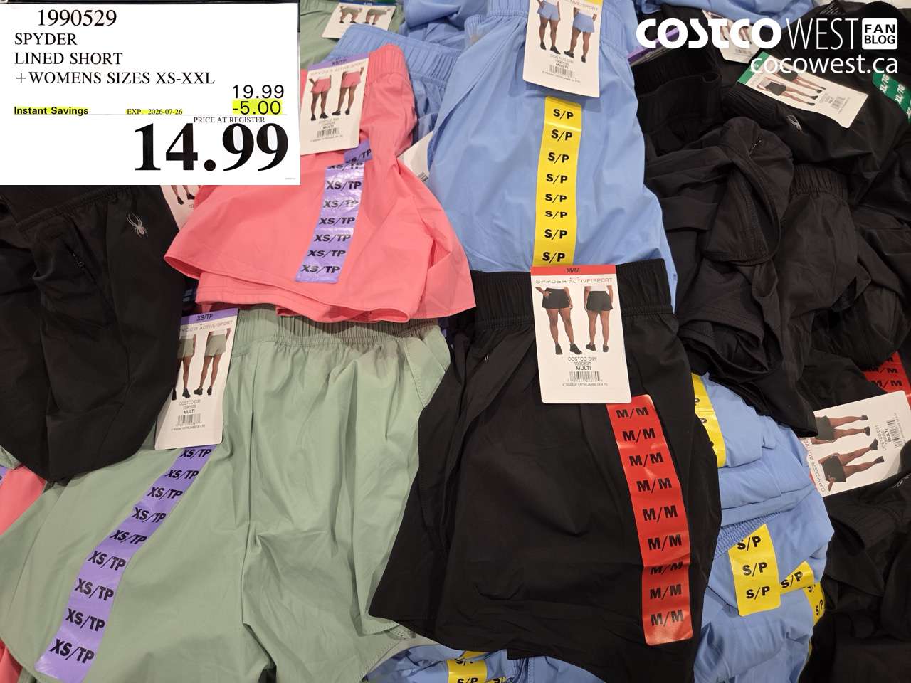 1990529 SPYDER LINED SHORT WOMENS SIZES XS-XXL ($5.00 INSTANT SAVINGS EXPIRES ON 2026-07-26) $14.99