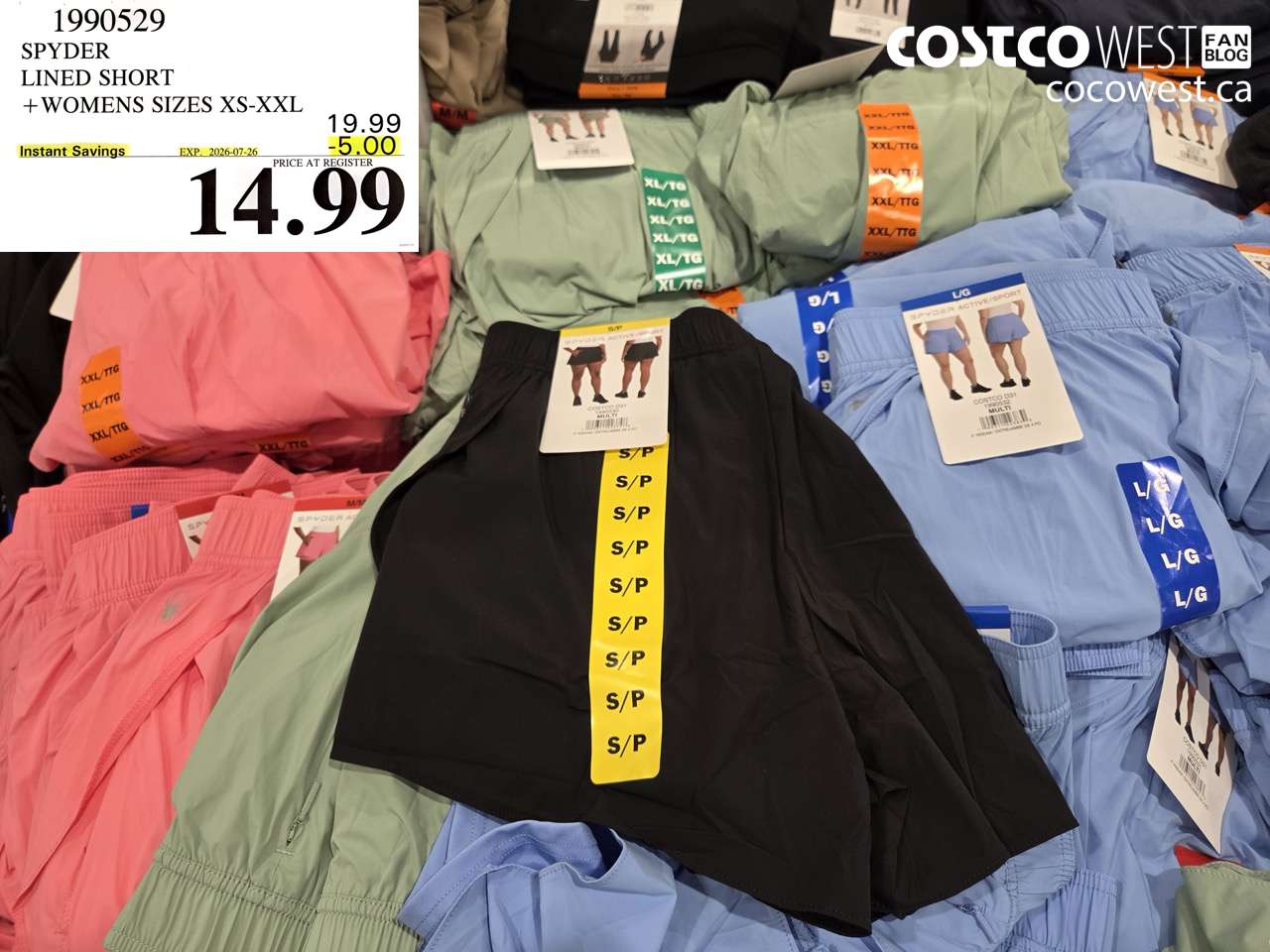1990529 SPYDER LINED SHORT WOMENS SIZES XS-XXL ($5.00 INSTANT SAVINGS EXPIRES ON 2026-07-26) $14.99