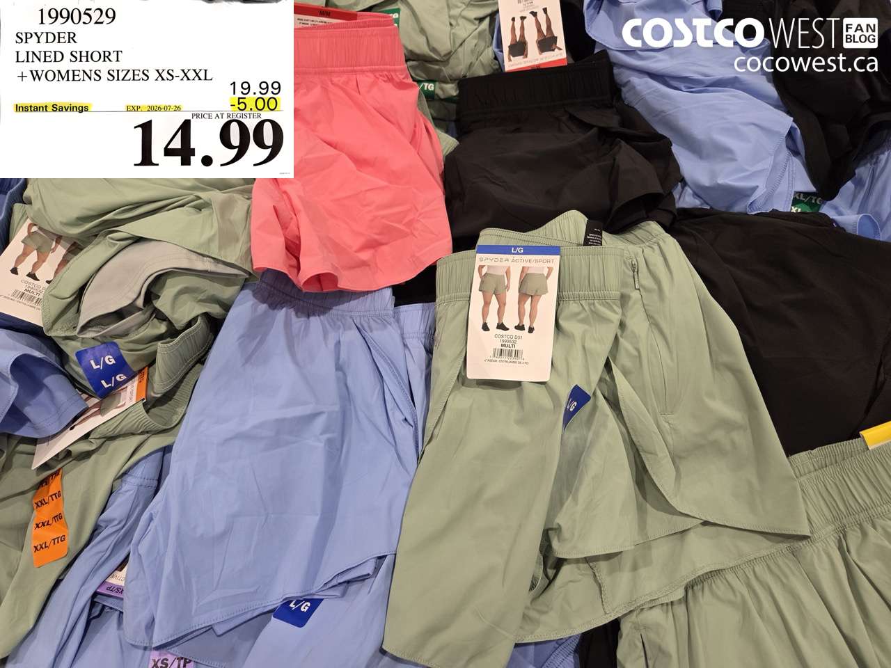 1990529 SPYDER LINED SHORT WOMENS SIZES XS-XXL ($5.00 INSTANT SAVINGS EXPIRES ON 2026-07-26) $14.99
