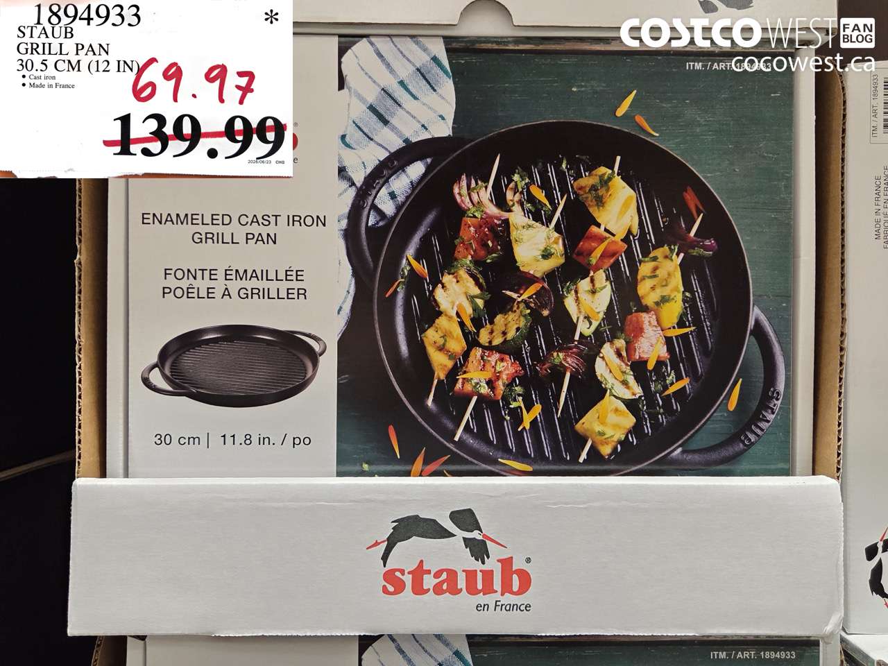 1894933 STAUB GRILL PAN 30.5 CM (12 IN) $69.97