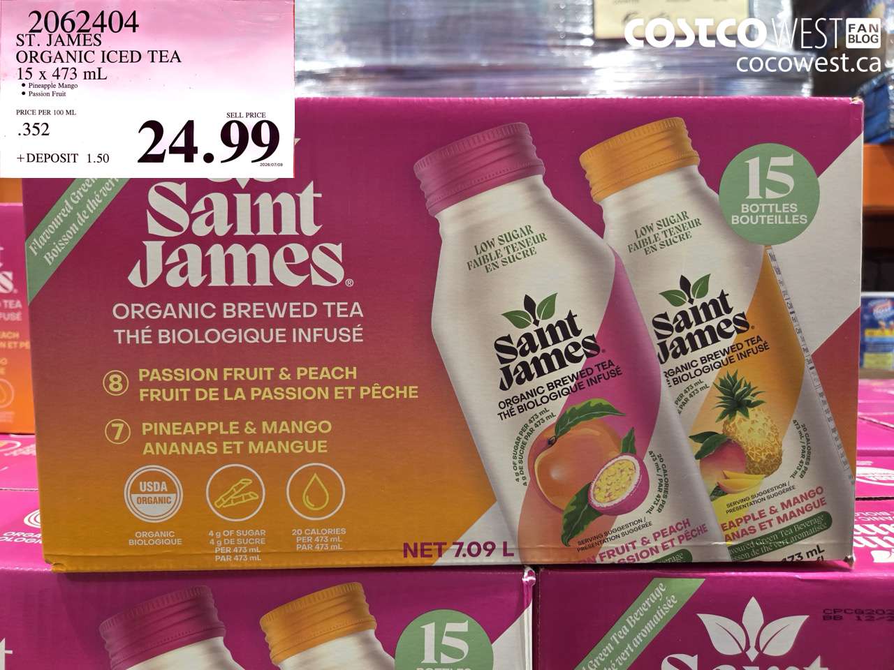 2062404 ST. JAMES ORGANIC ICED TEA 15 X 473 ML $24.99
