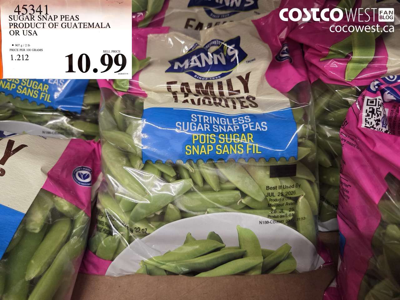 45341 SUGAR SNAP PEAS PRODUCT OF GUATEMALA OR USA $10.99