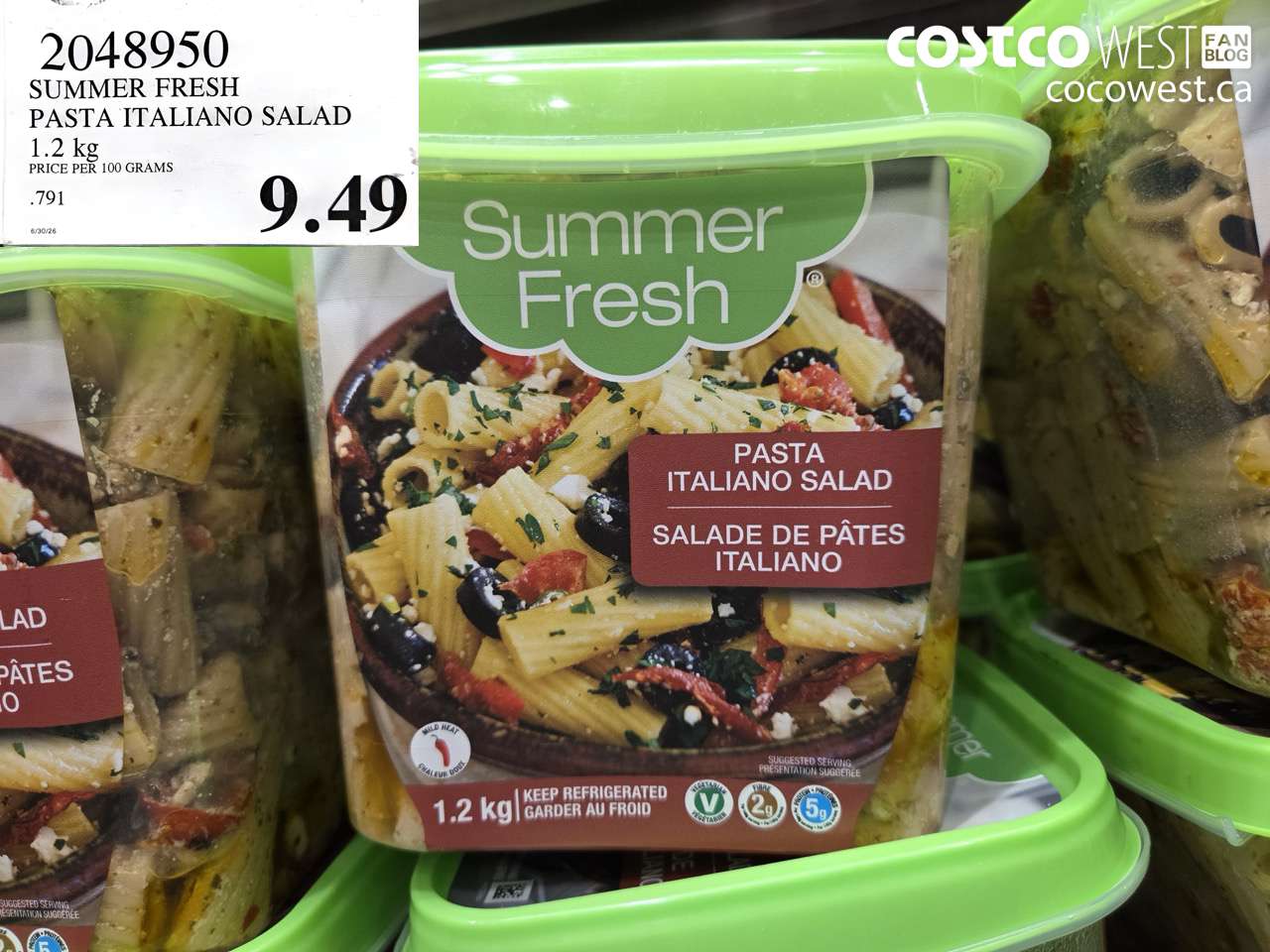 2048950 SUMMER FRESH PASTA ITALIANO SALAD 1.2 KG $9.49