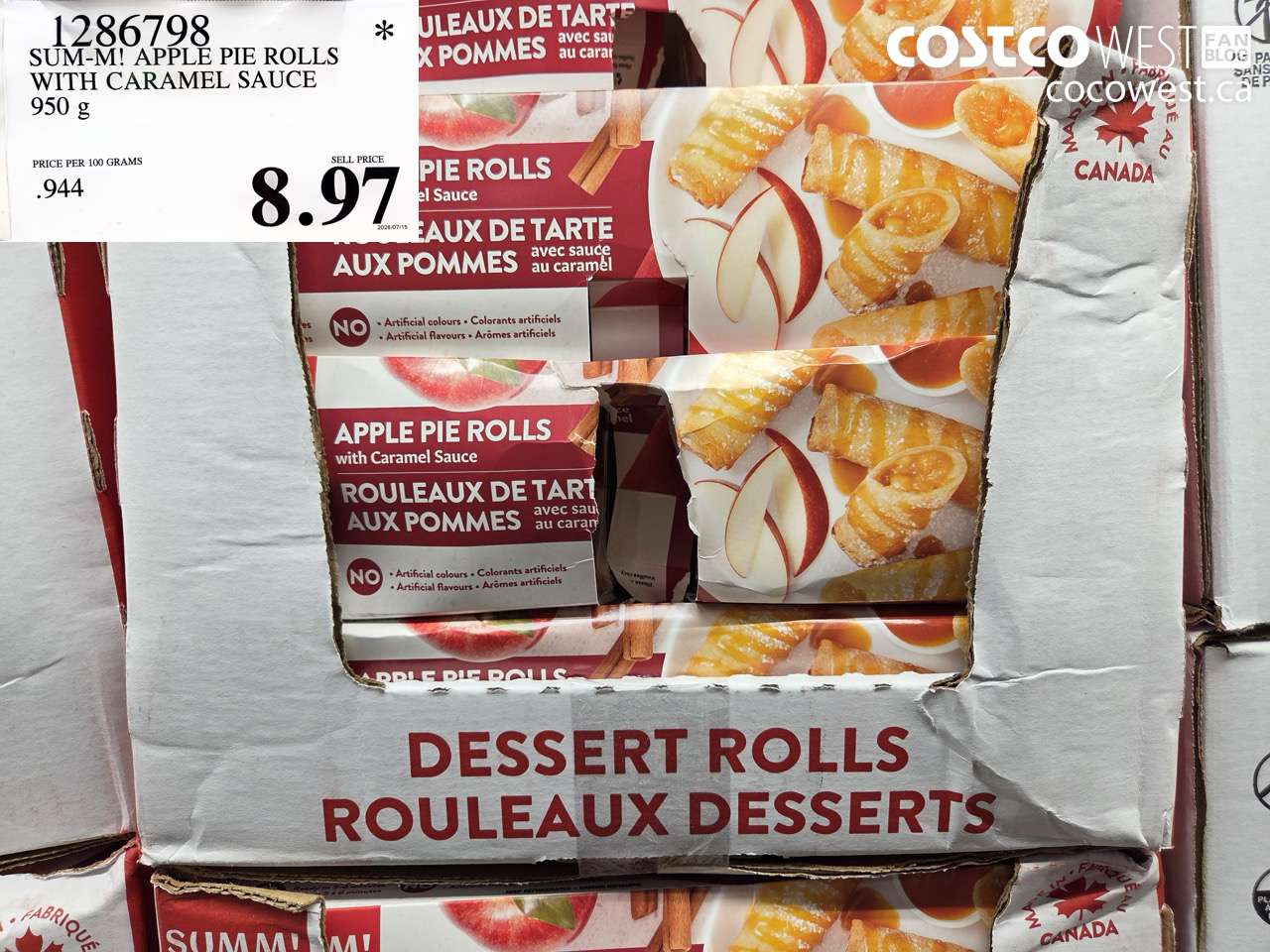 1286798 SUM-M! APPLE PIE ROLLS WITH CARAMEL SAUCE 950 G $8.97