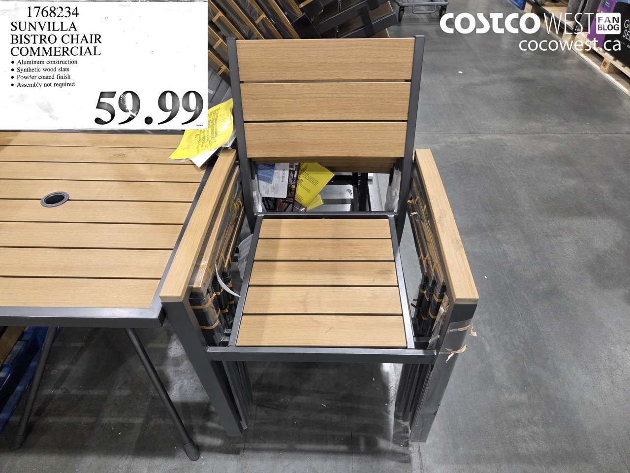 1768234 SUNVILLA BISTRO CHAIR COMMERCIAL $59.99