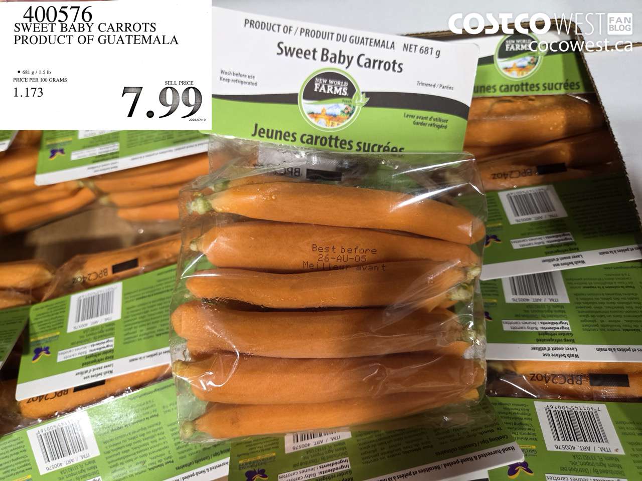 400576 SWEET BABY CARROTS PRODUCT OF GUATEMALA $7.99