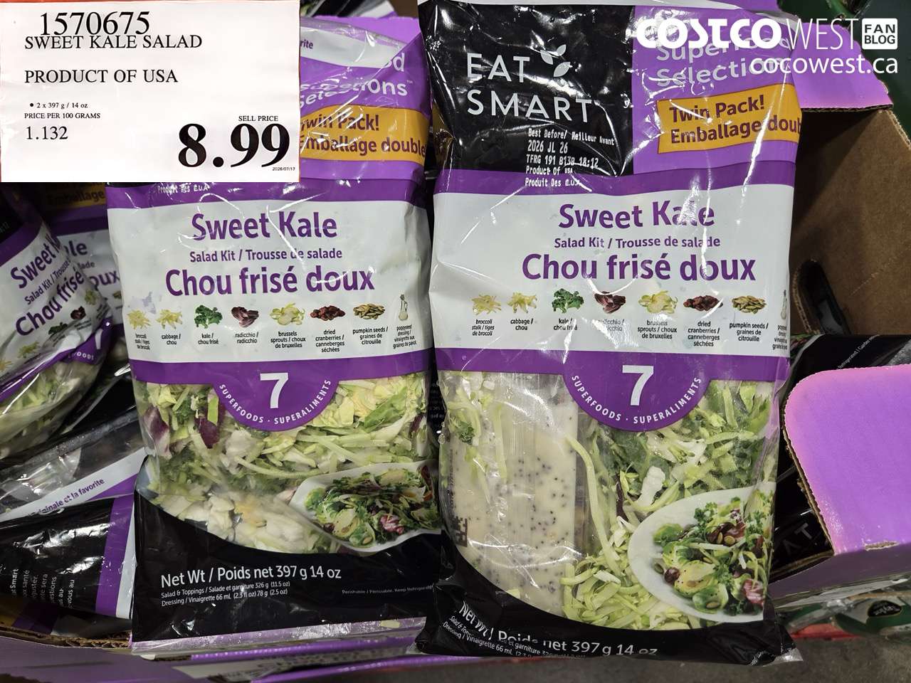 1570675 SWEET KALE SALAD PRODUCT OF USA $8.99