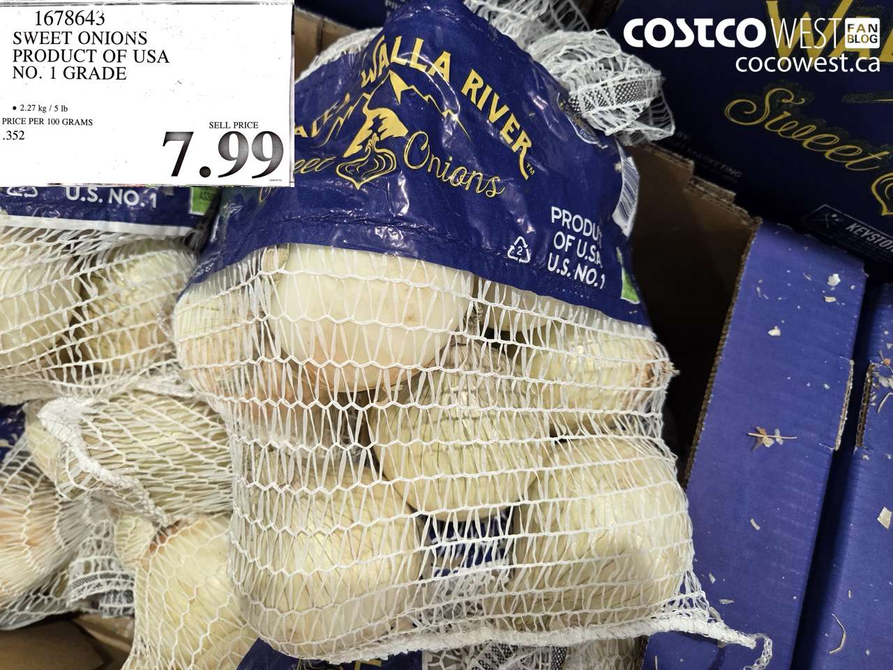 1678643 SWEET ONIONS PRODUCT OF USA NO. 1 GRADE $7.99