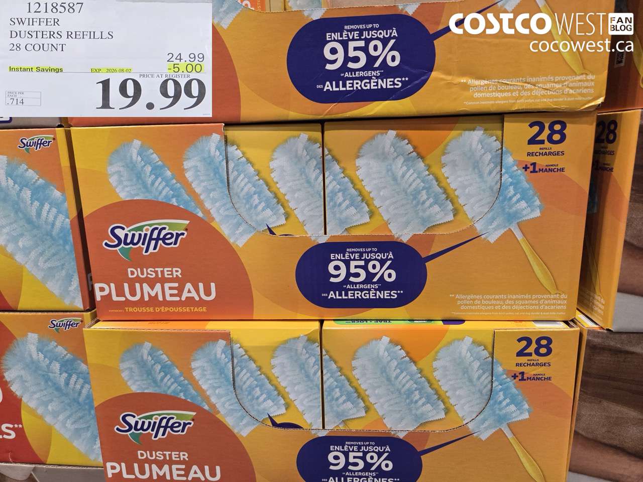 1218587 SWIFFER DUSTERS REFILLS 28 COUNT ($5.00 INSTANT SAVINGS EXPIRES ON 2026-08-02) $19.99